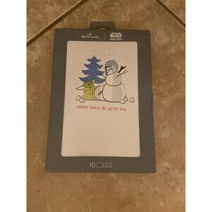Star Wars Mandalorian Grogu Hallmark  Christmas Cards 10 / Box
